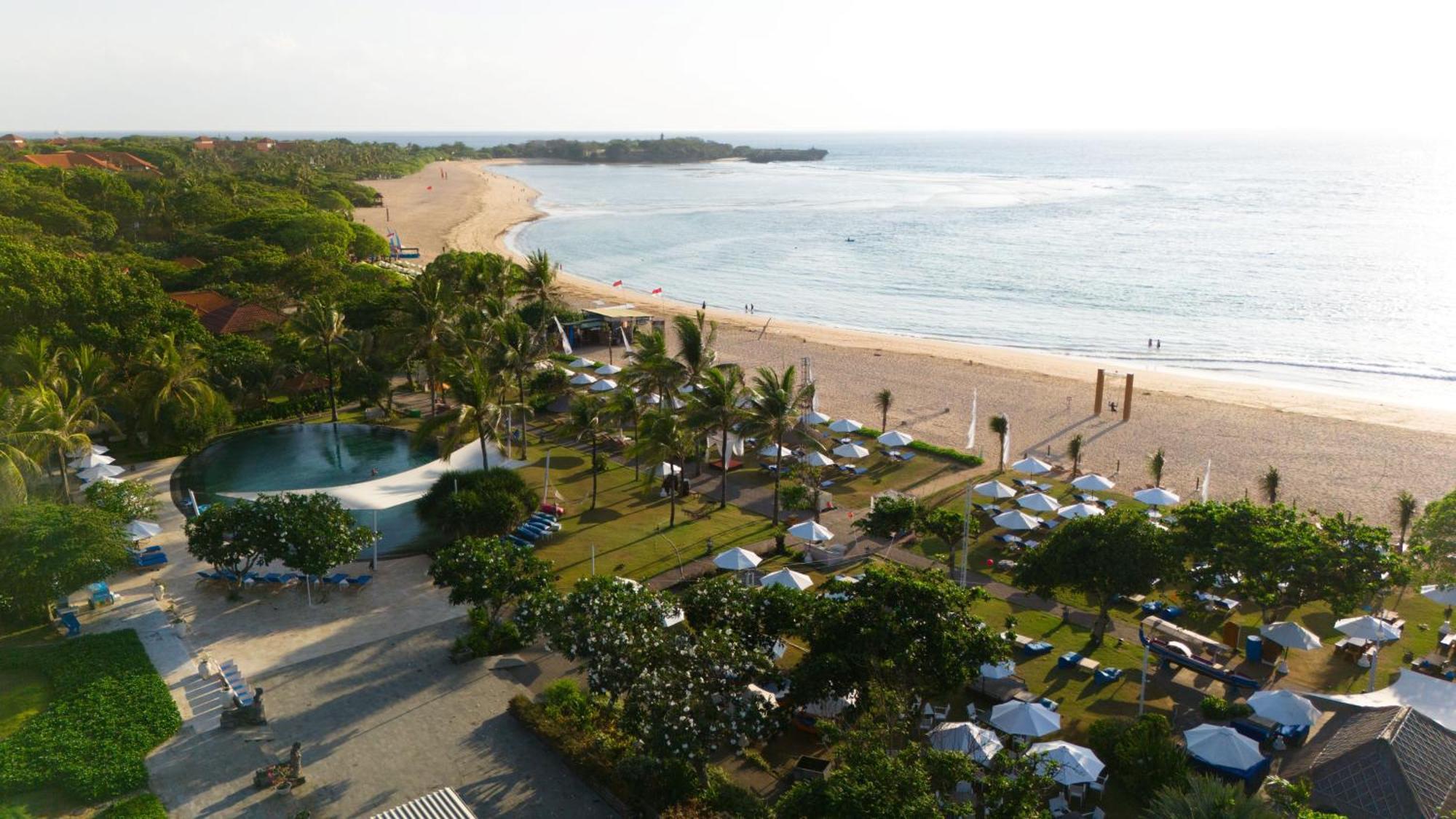 Ayodya Resort Bali Nusa Dua  Bagian luar foto Aerial view of the beach